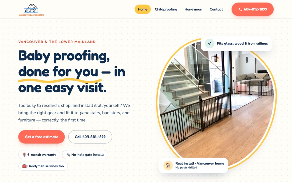 The rebuilt Vancouver Baby Proofers website
